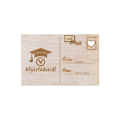 Houten kaart - Afgestudeerd