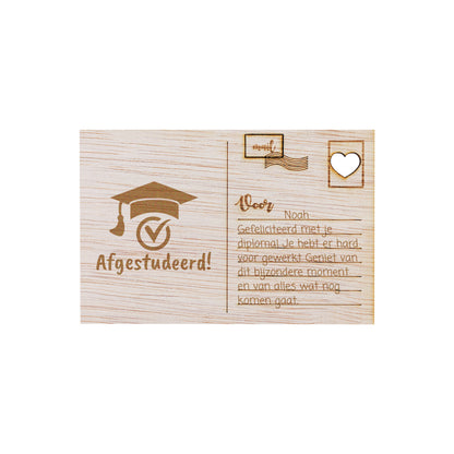 Houten kaart - Afgestudeerd