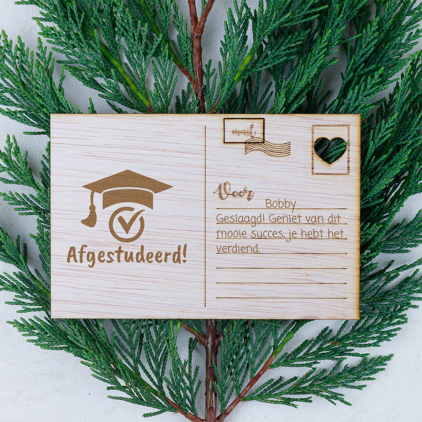 Houten kaart - Afgestudeerd