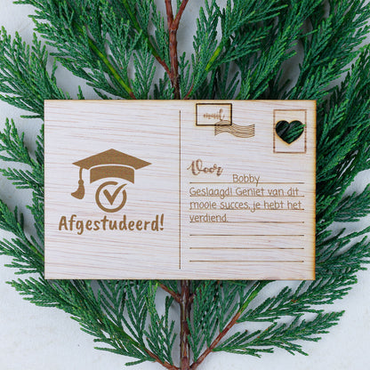Houten kaart - Afgestudeerd