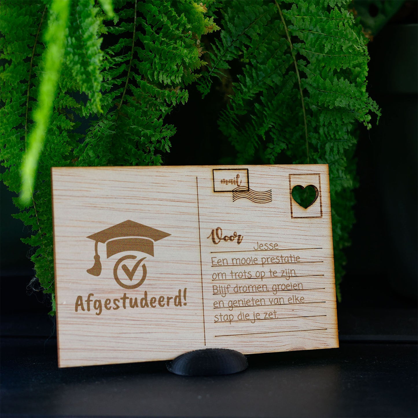 Houten kaart - Afgestudeerd