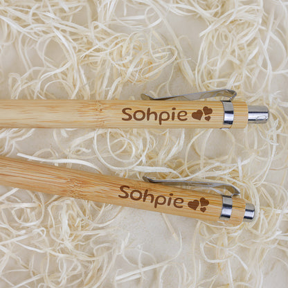 Bamboe Set: Pen + Potlood - Naam