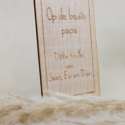 Houten bierflesje