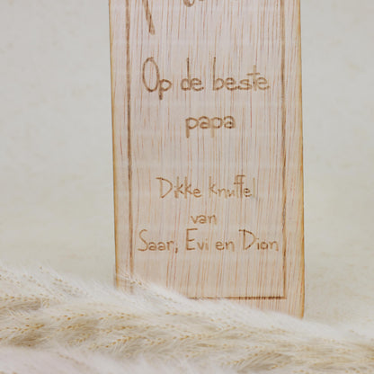 Houten bierflesje