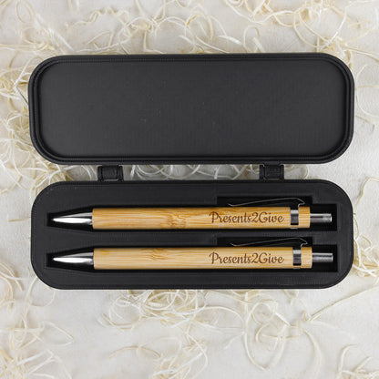 Bamboe Set: Pen + Potlood - Naam