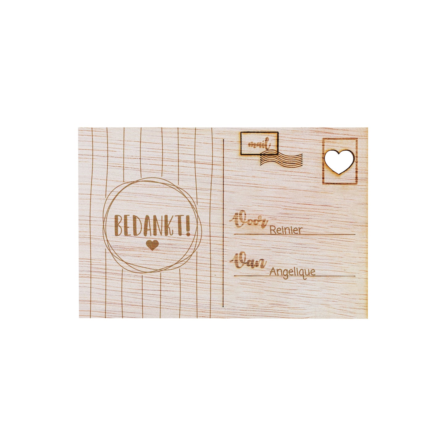 Houten kaart - Bedankt!