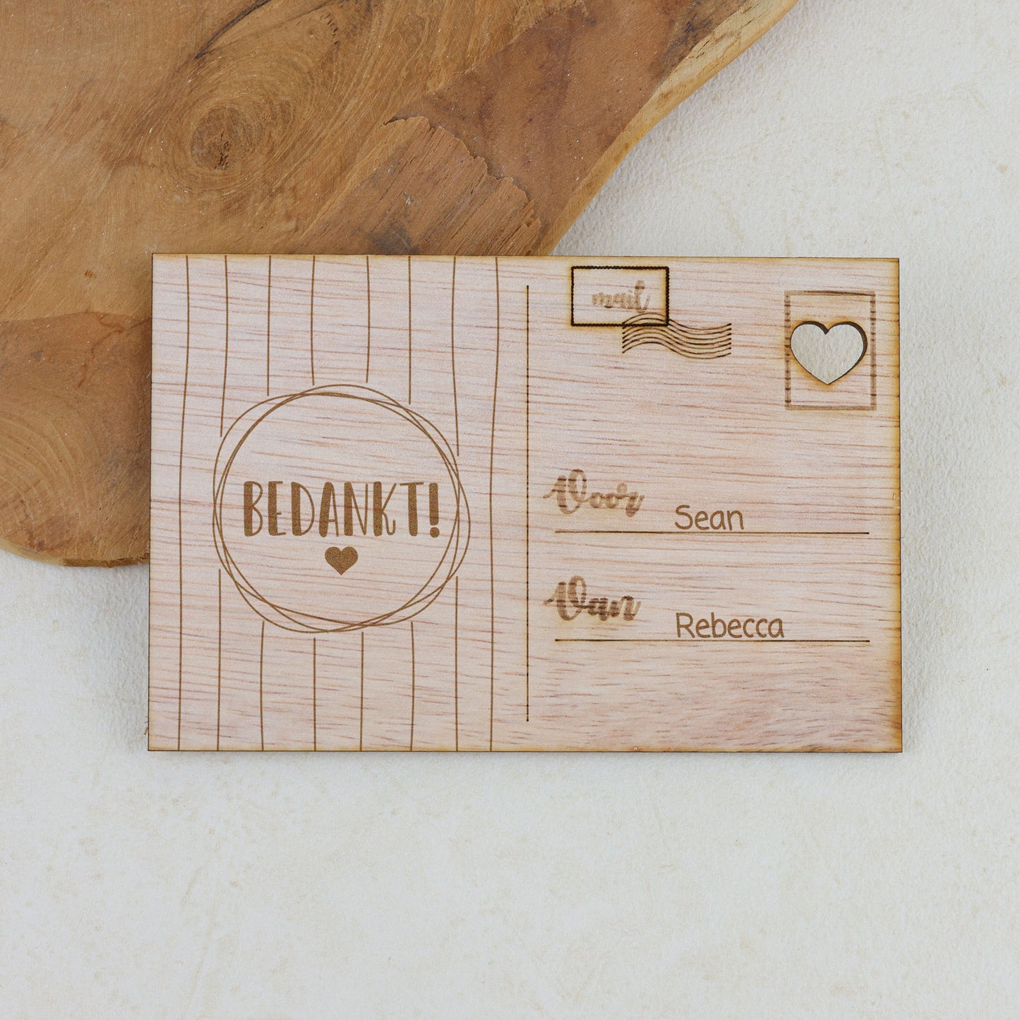 Houten kaart - Bedankt!