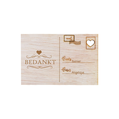 Houten kaart - Bedankt