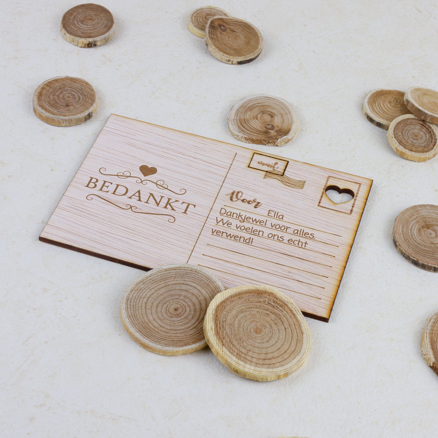 Houten kaart - Bedankt
