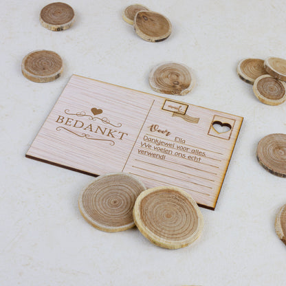 Houten kaart - Bedankt