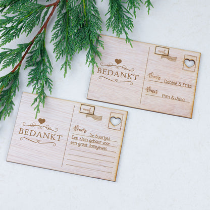 Houten kaart - Bedankt