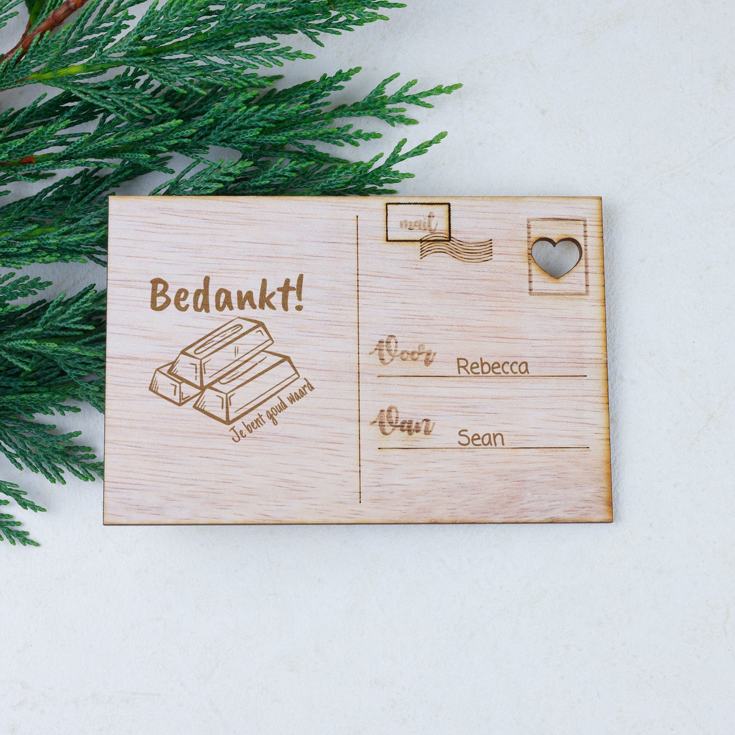 Houten kaart - Bedankt! Je bent goud waard.