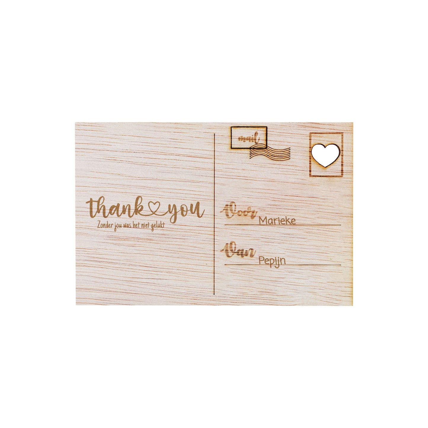 Houten kaart - Thank♡You