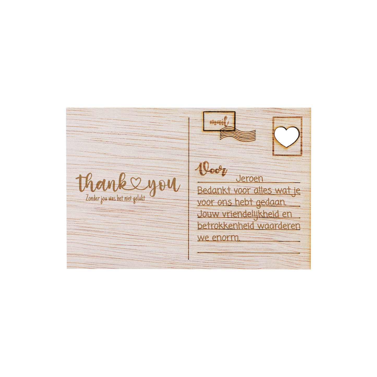 Houten kaart - Thank♡You