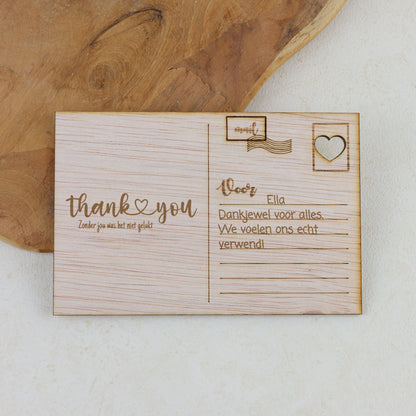 Houten kaart - Thank♡You
