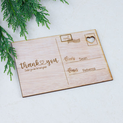 Houten kaart - Thank♡You