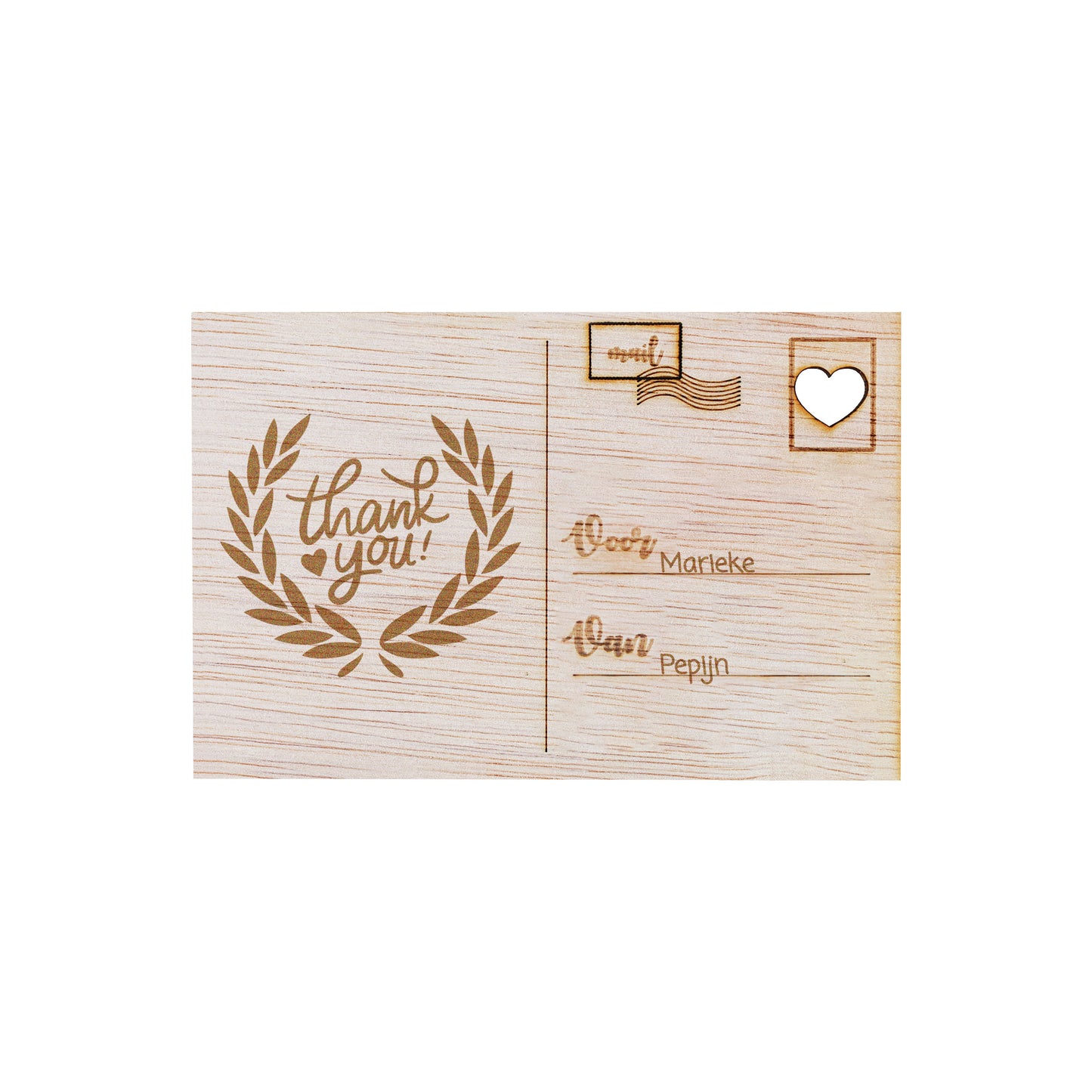 Houten kaart - Thank You!