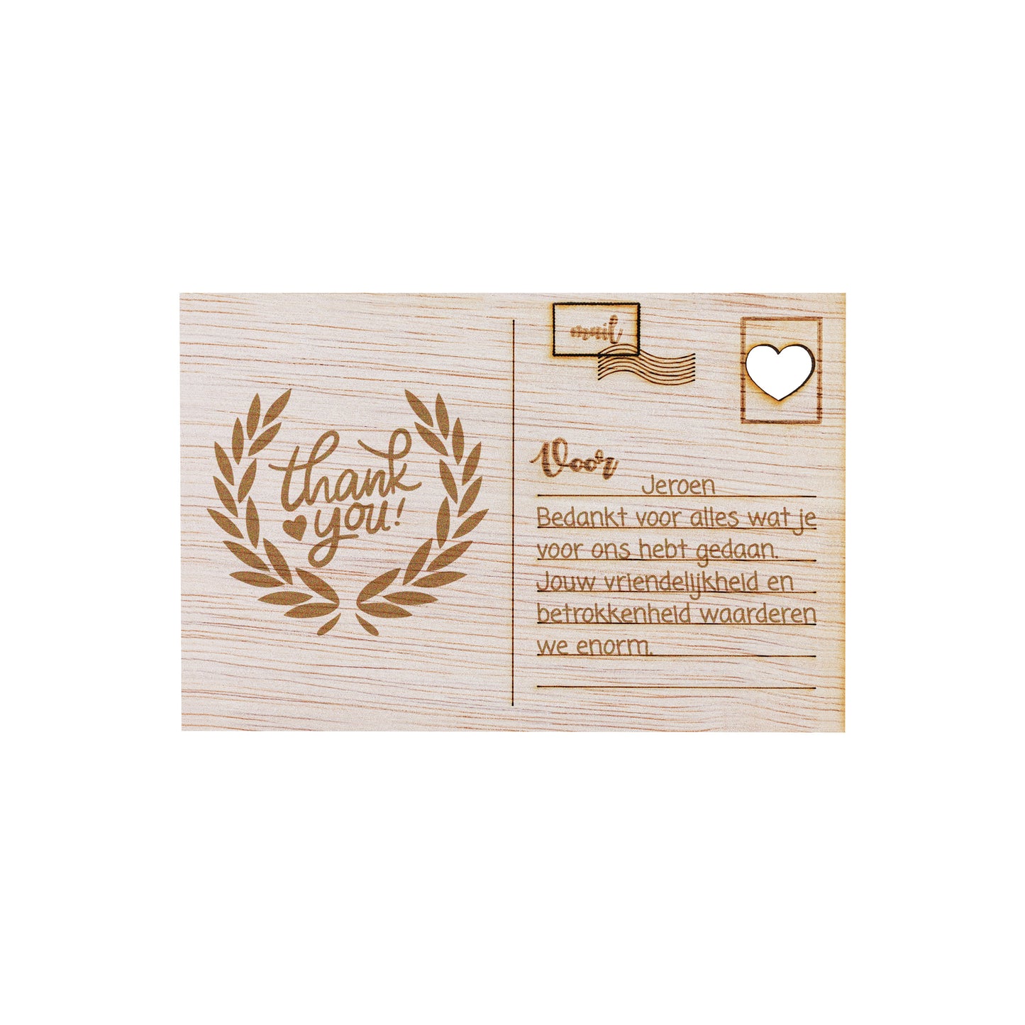 Houten kaart - Thank You!