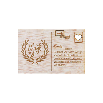 Houten kaart - Thank You!