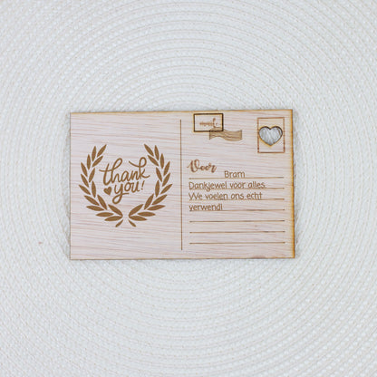 Houten kaart - Thank You!