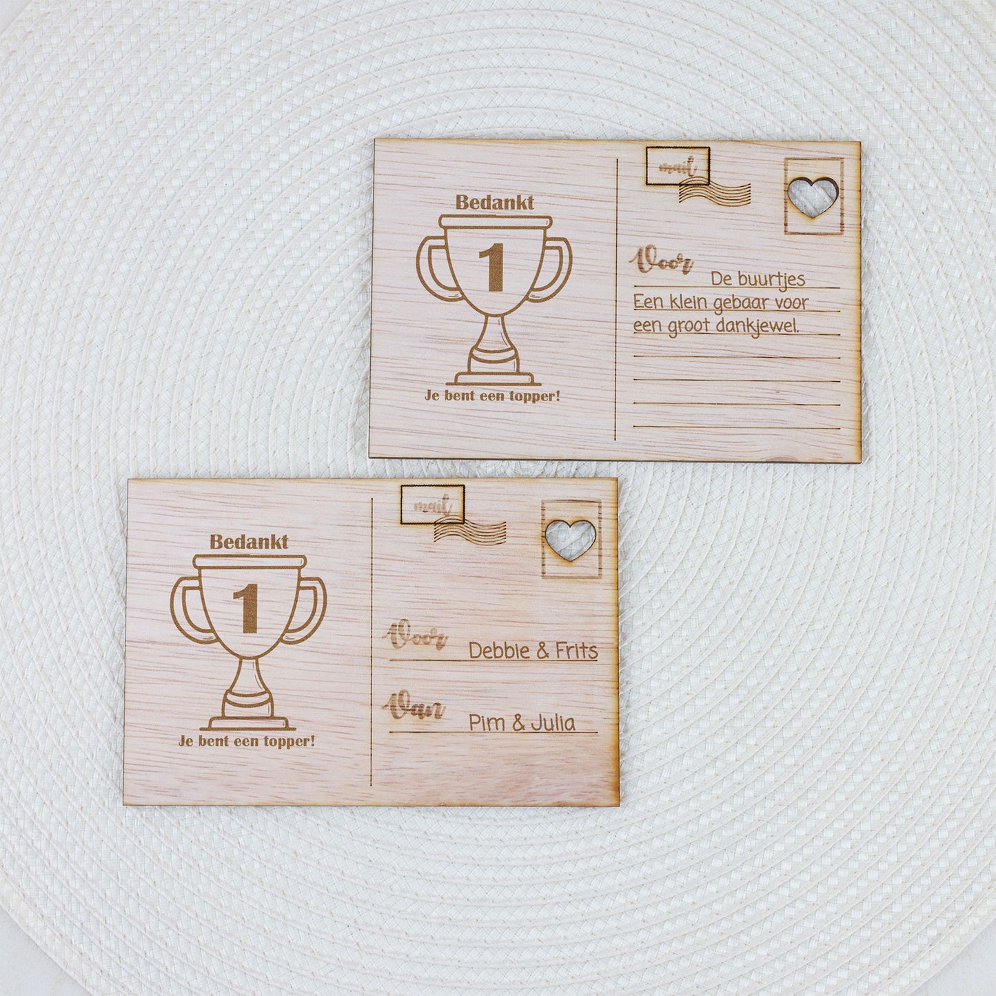 Houten kaart - Bedankt! Je bent een topper.