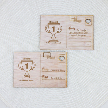Houten kaart - Bedankt! Je bent een topper.