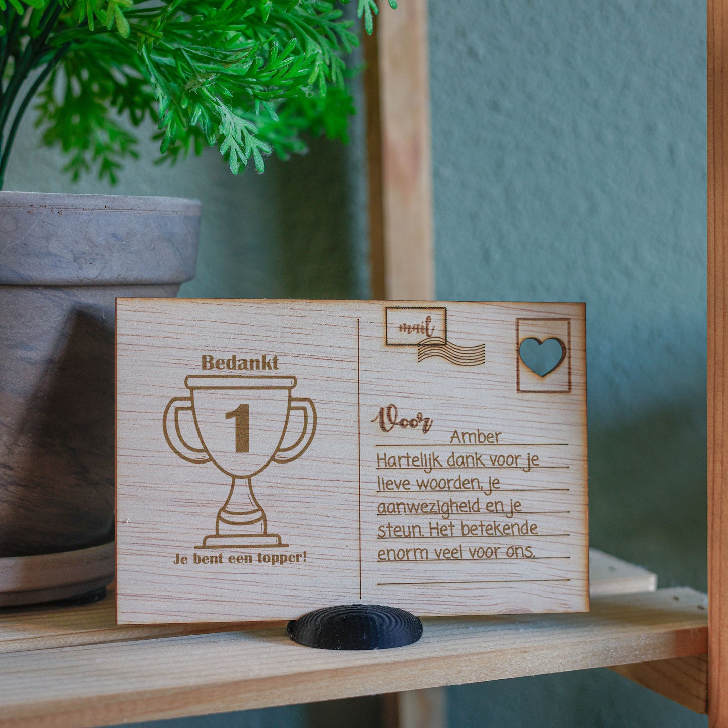 Houten kaart - Bedankt! Je bent een topper.