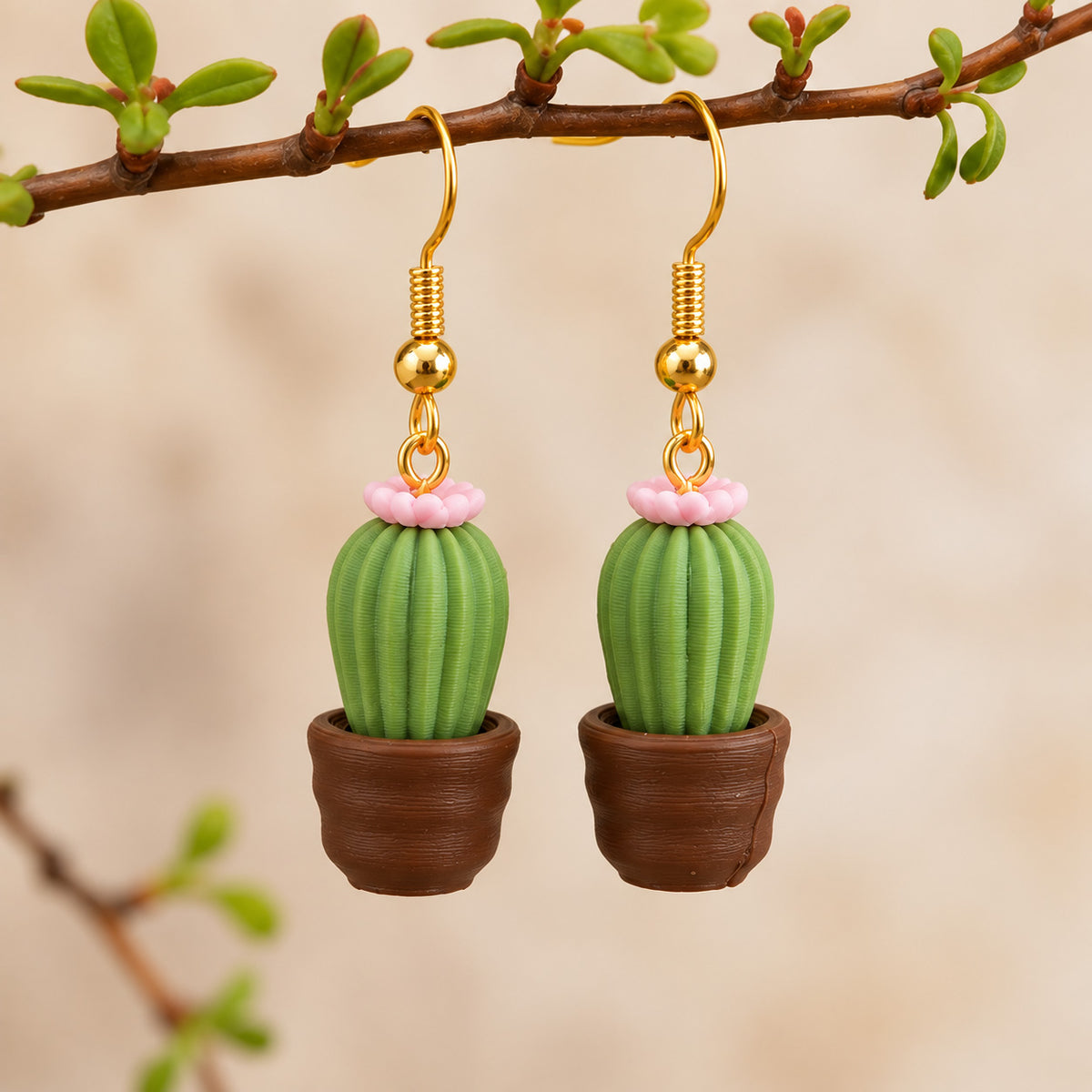 3D Print Oorbel - Cactus