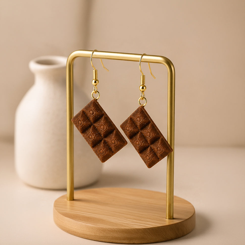 3D Print Oorbel - Chocolade