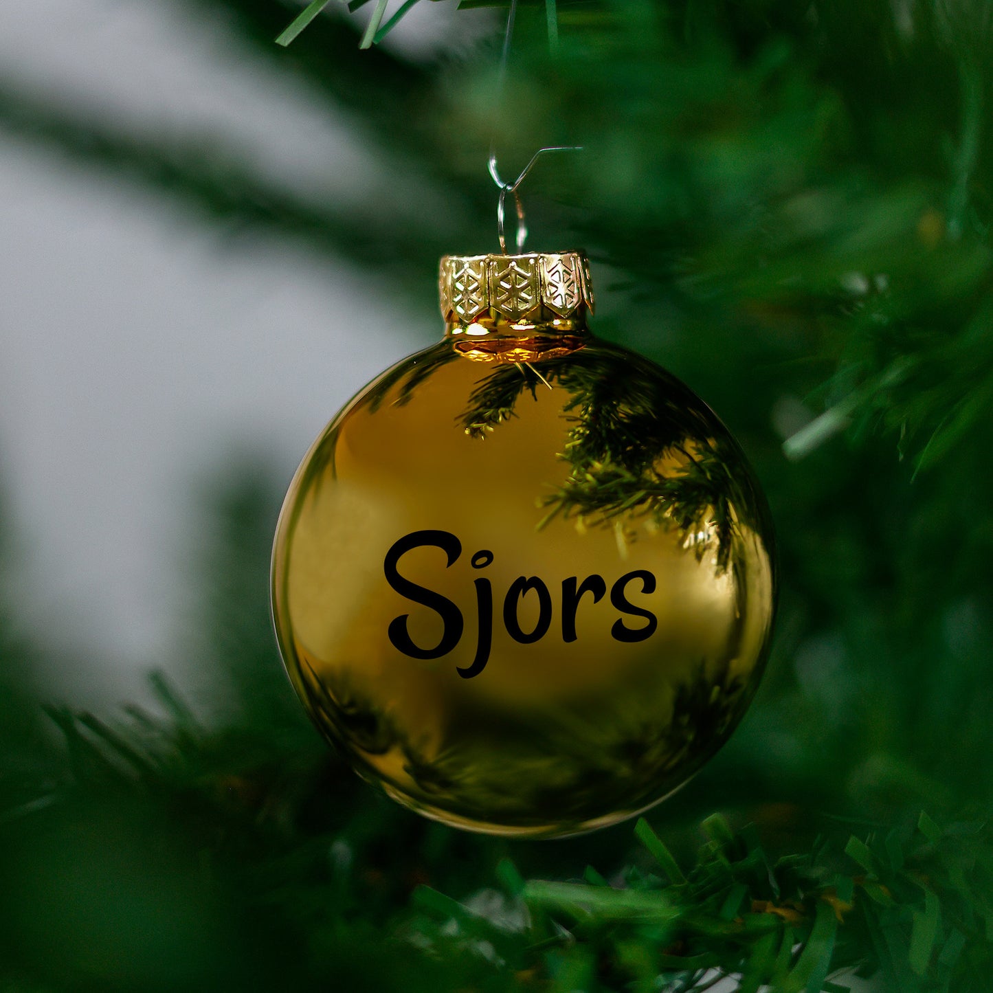 Kerstbal Goud Glans - Naam