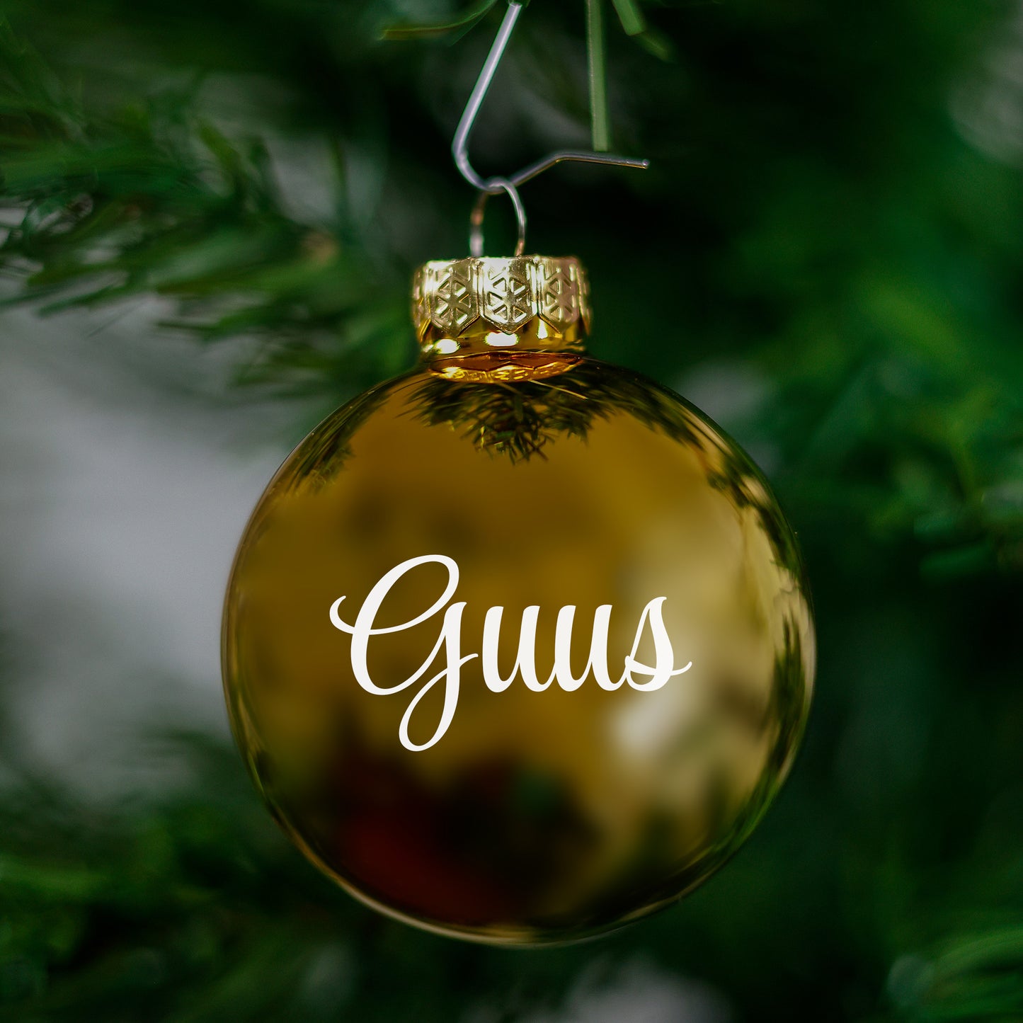 Kerstbal Goud Glans - Naam