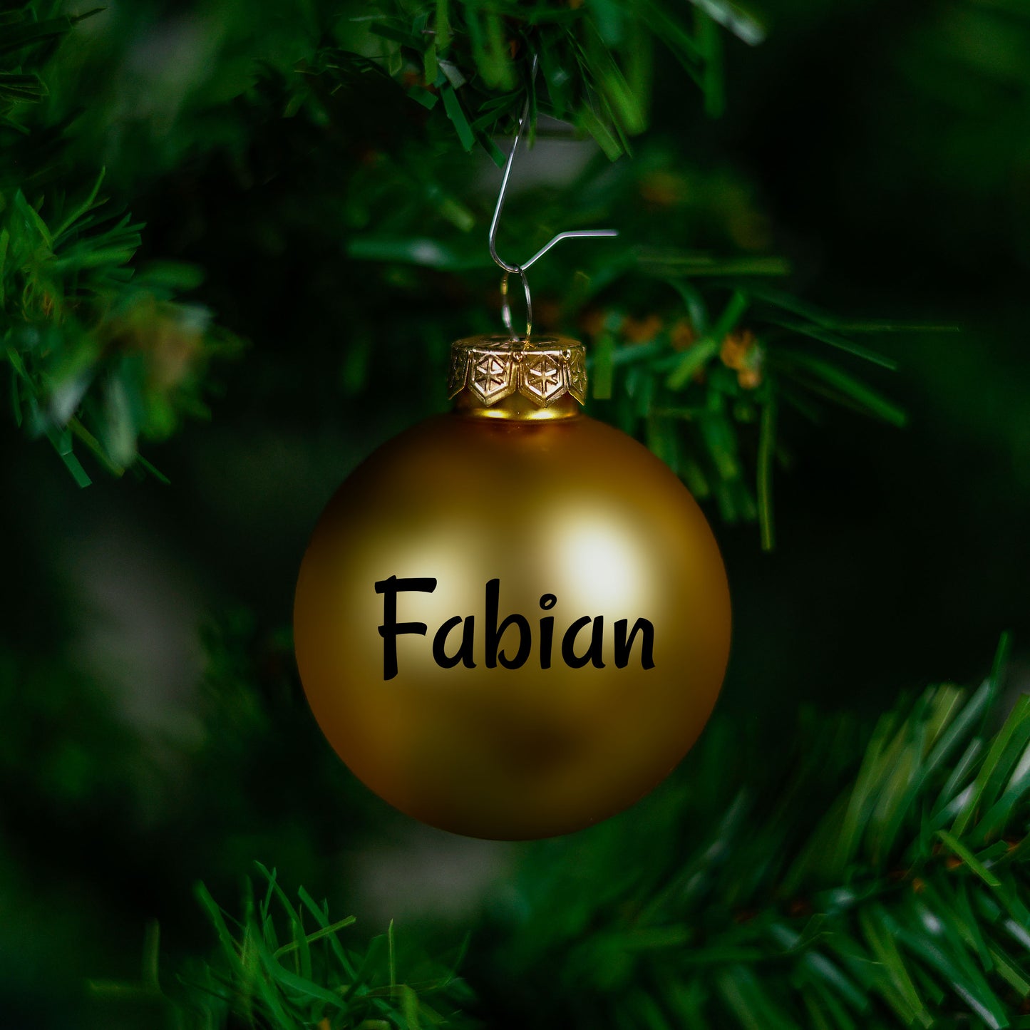 Kerstbal Goud Mat - Naam