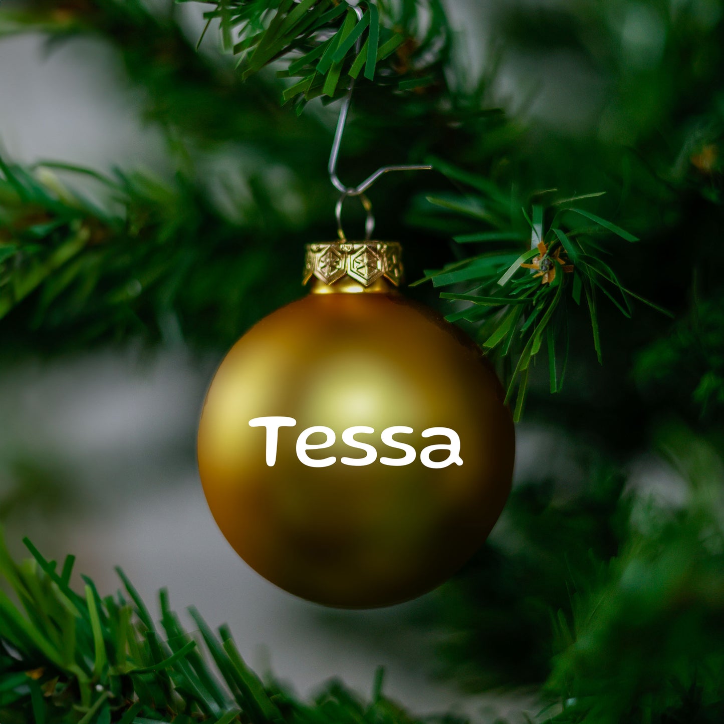 Kerstbal Goud Mat - Naam