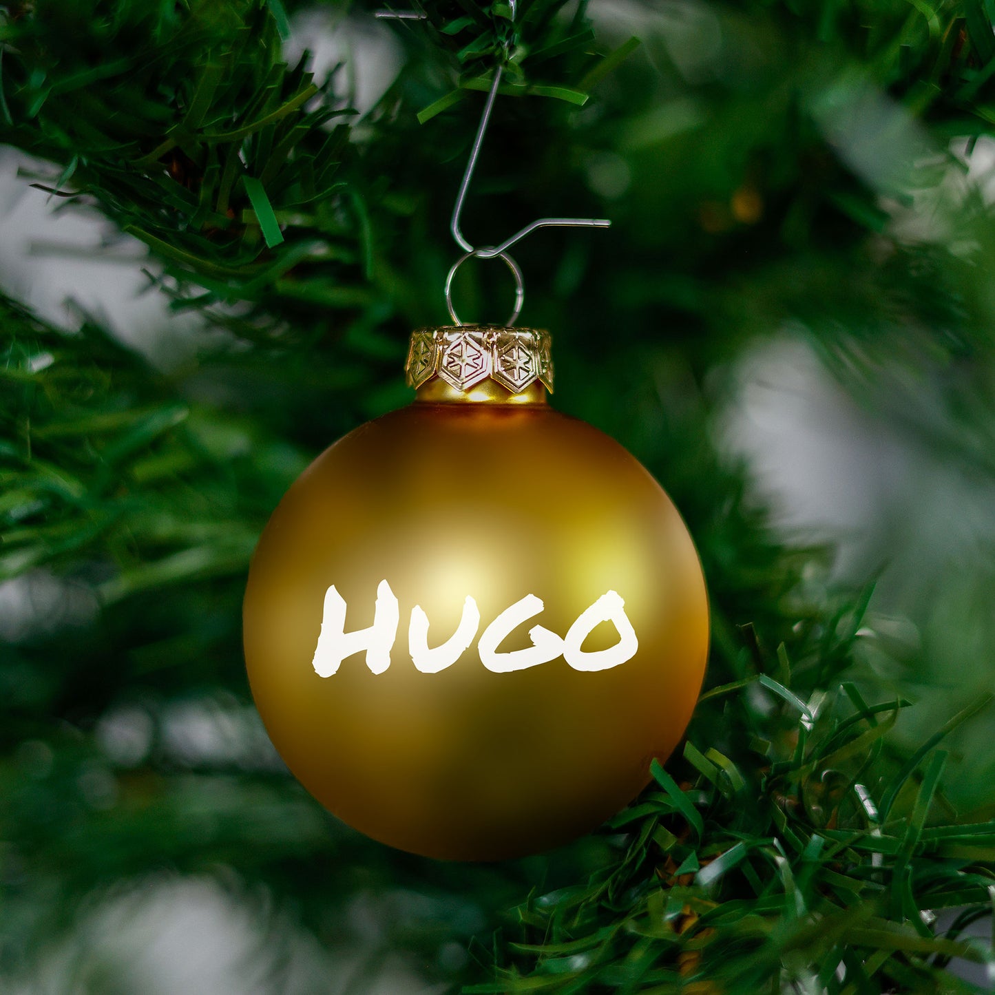 Kerstbal Goud Mat - Naam