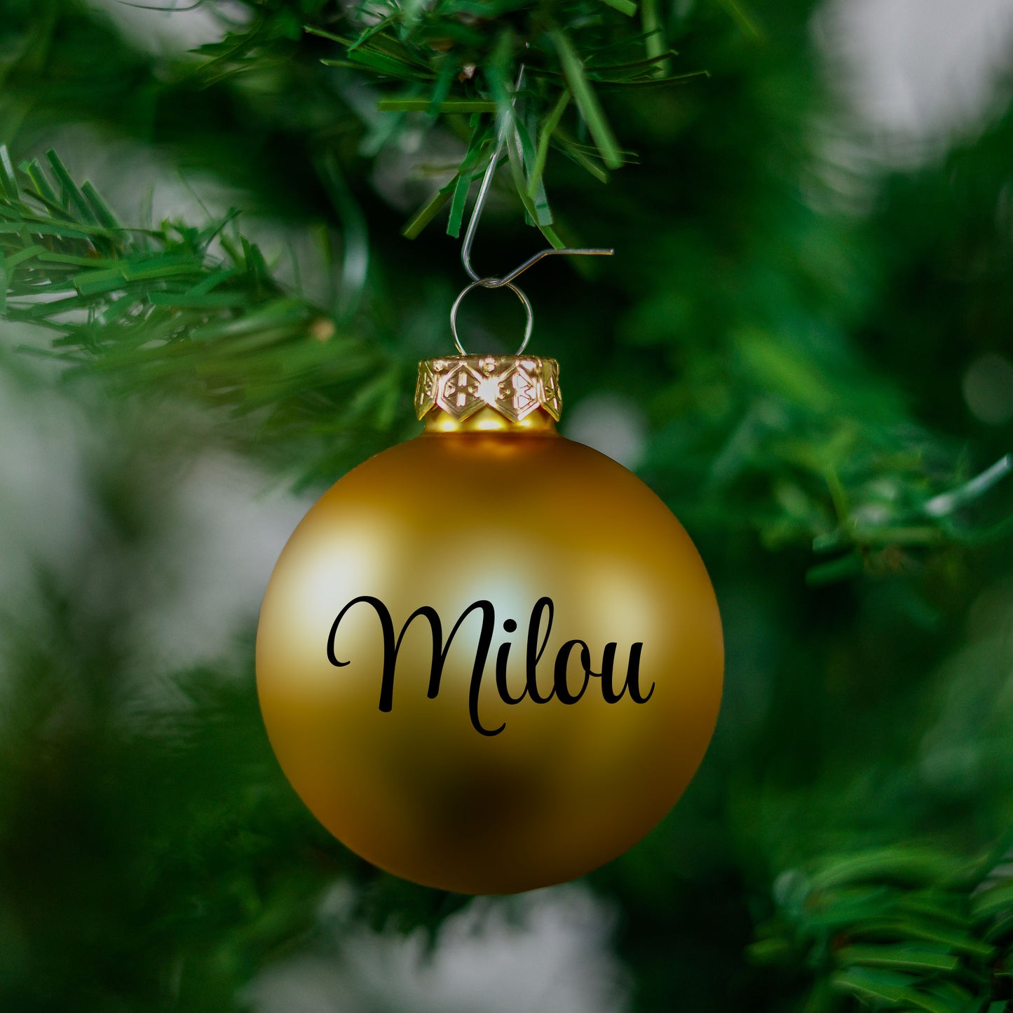 Kerstbal Goud Mat - Naam