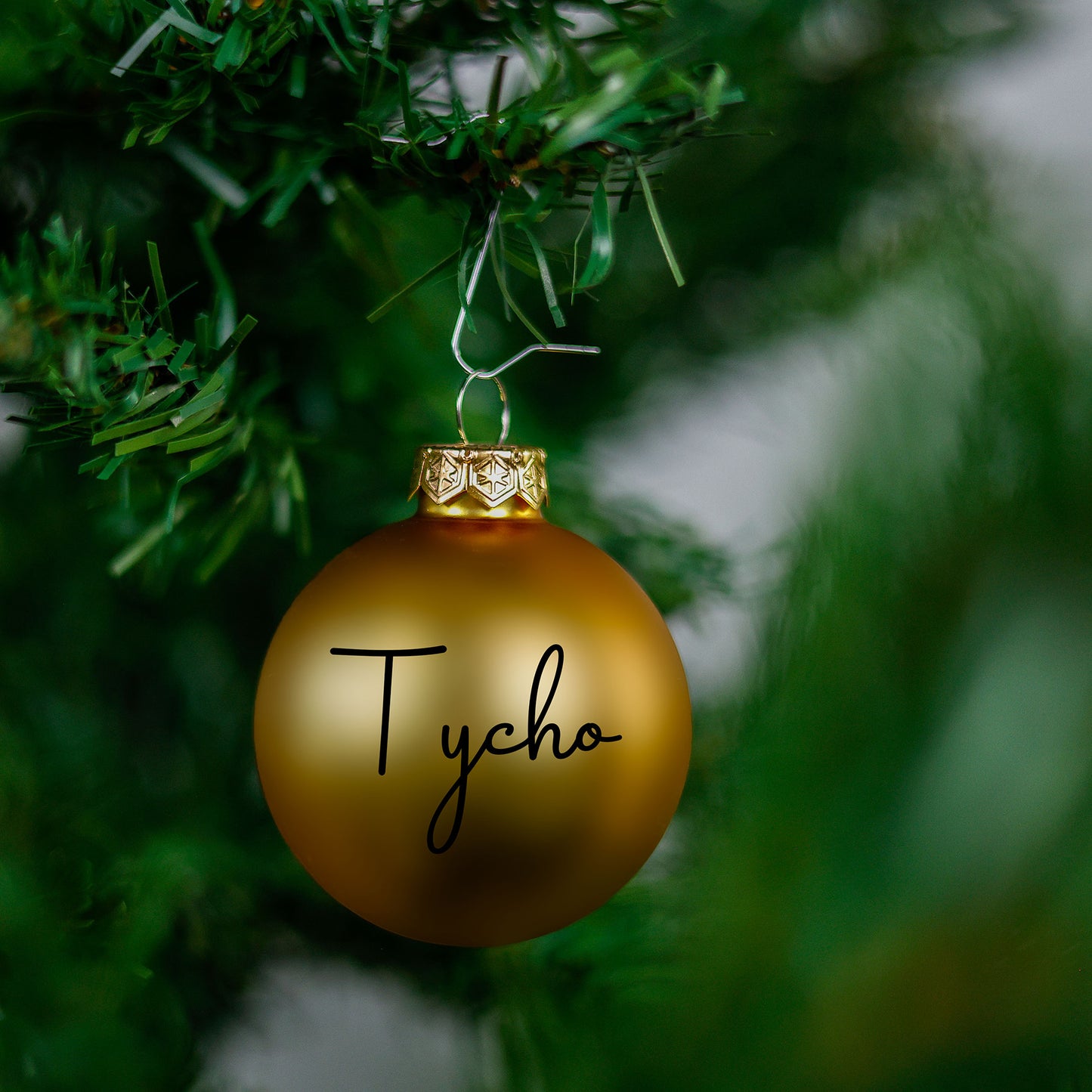 Kerstbal Goud Mat - Naam