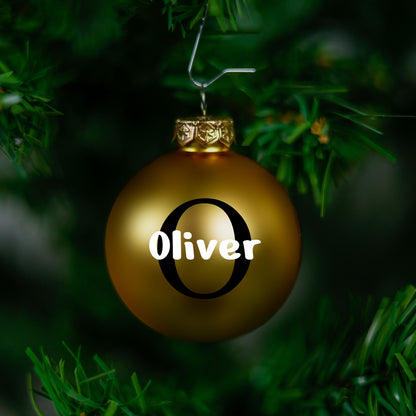 Kerstbal Goud Mat - Naam + hoofdletter