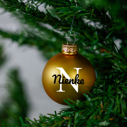 Kerstbal Goud Mat - Naam + hoofdletter