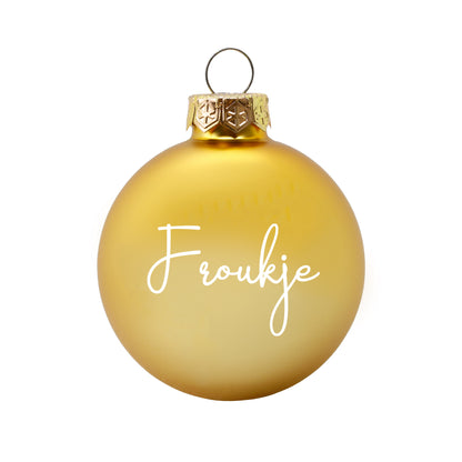 Kerstbal Goud Mat - Naam