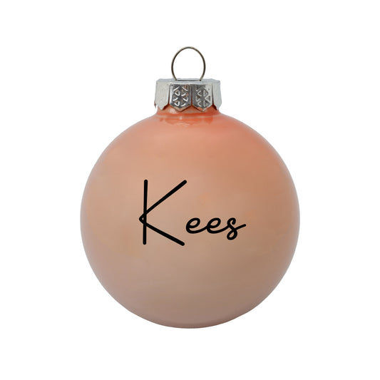 Kerstbal Roze Glans - Naam