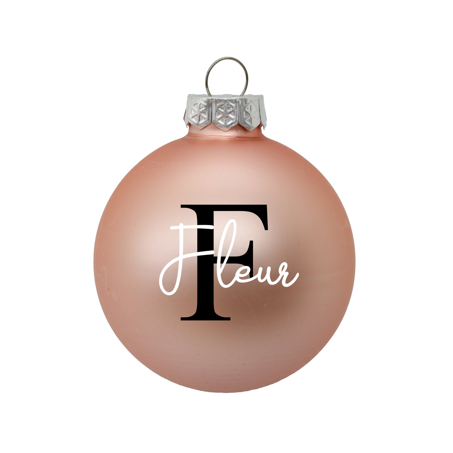 Kerstbal Roze Mat - Naam + hoofdletter
