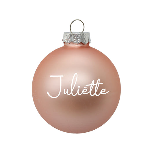 Kerstbal Roze Mat - Naam
