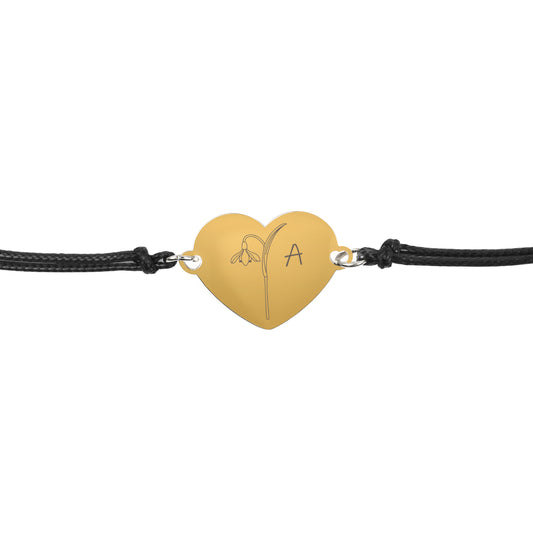 Armband Claire - Geboortebloem + Initiaal