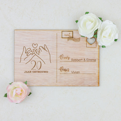 Houten kaart - ... jaar getrouwd - Pinky Promise