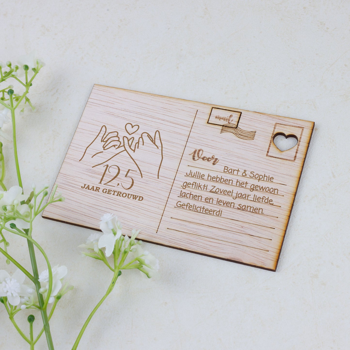 Houten kaart - ... jaar getrouwd - Pinky Promise