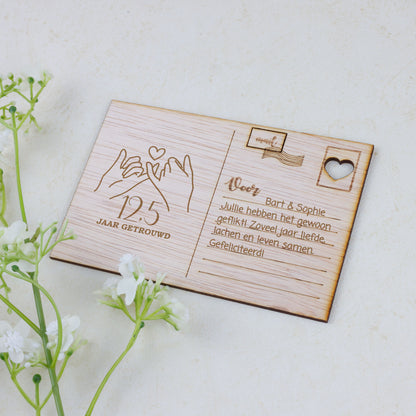 Houten kaart - ... jaar getrouwd - Pinky Promise