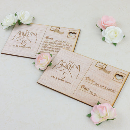 Houten kaart - ... jaar getrouwd - Pinky Promise