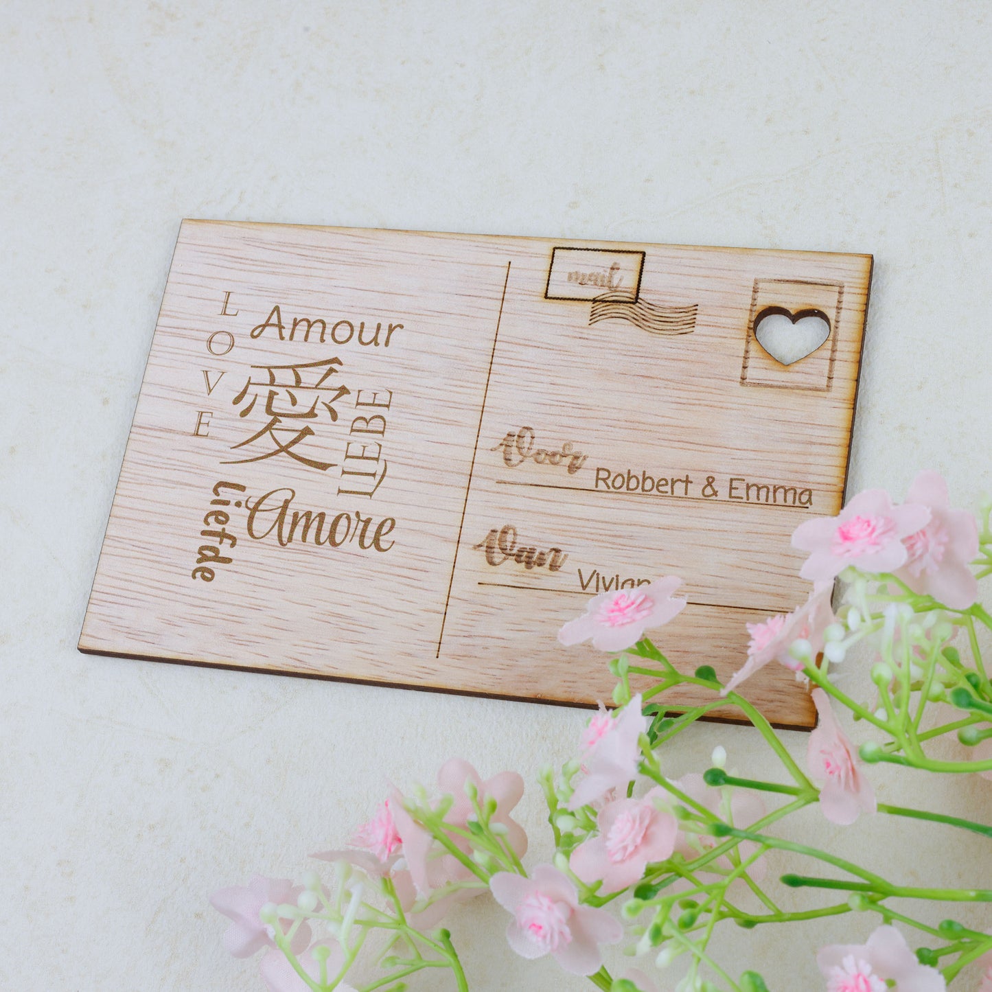 Houten kaart - Amore, Love, Liefde, ...