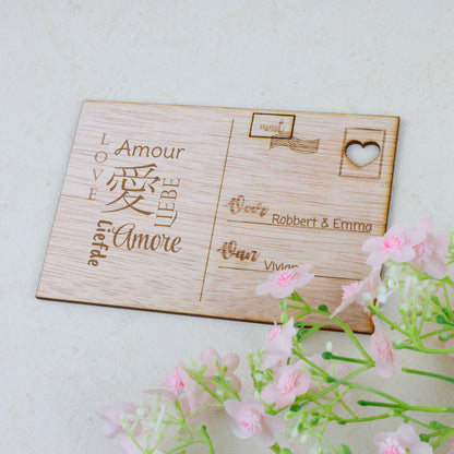 Houten kaart - Amore, Love, Liefde, ...