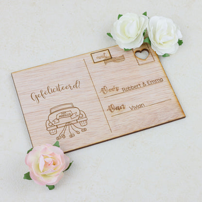 Houten kaart - Just married